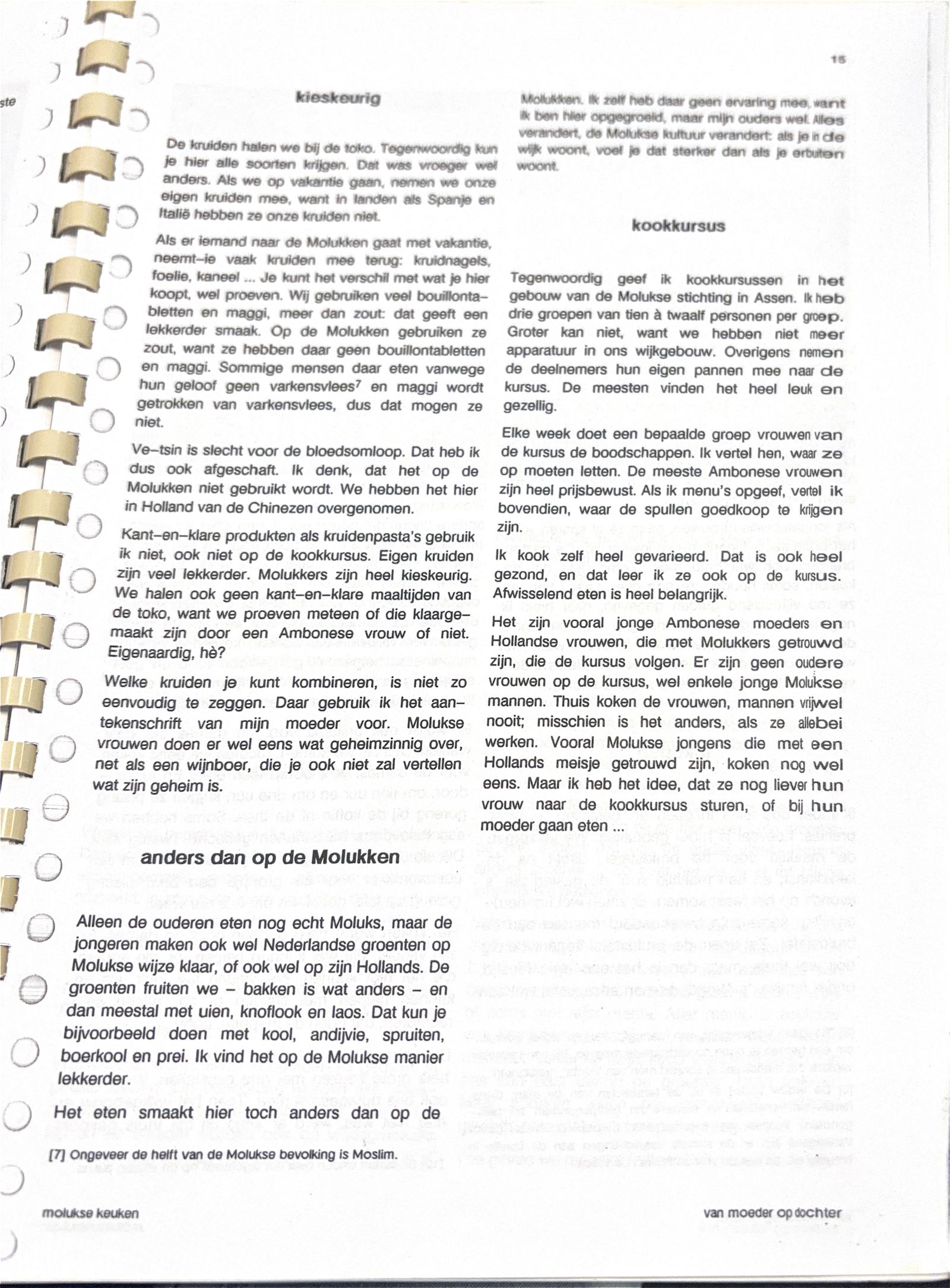 Oorspronkelijke scan uit Een kennismaking met de Molukse keuken