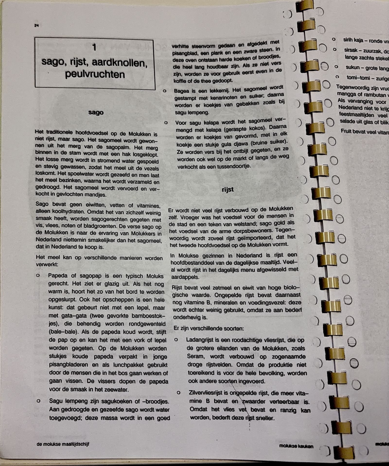 Oorspronkelijke scan uit Een kennismaking met de Molukse keuken