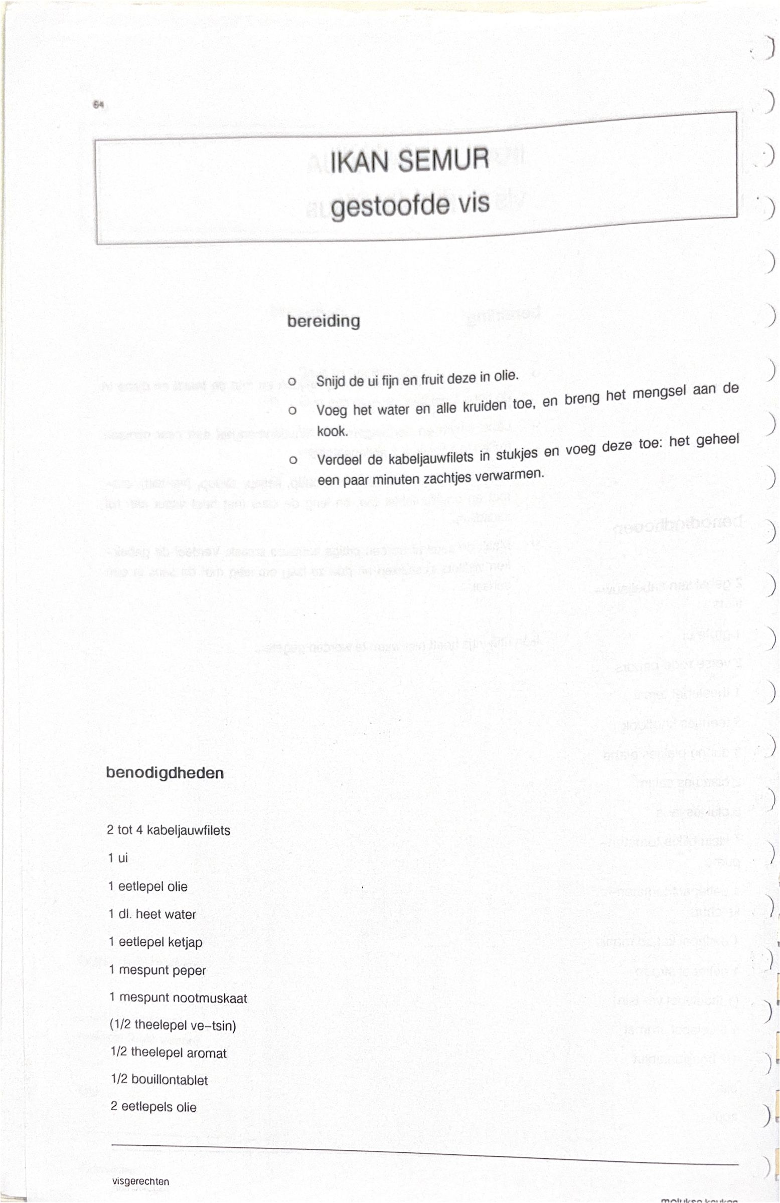 Oorspronkelijke scan uit Een kennismaking met de Molukse keuken