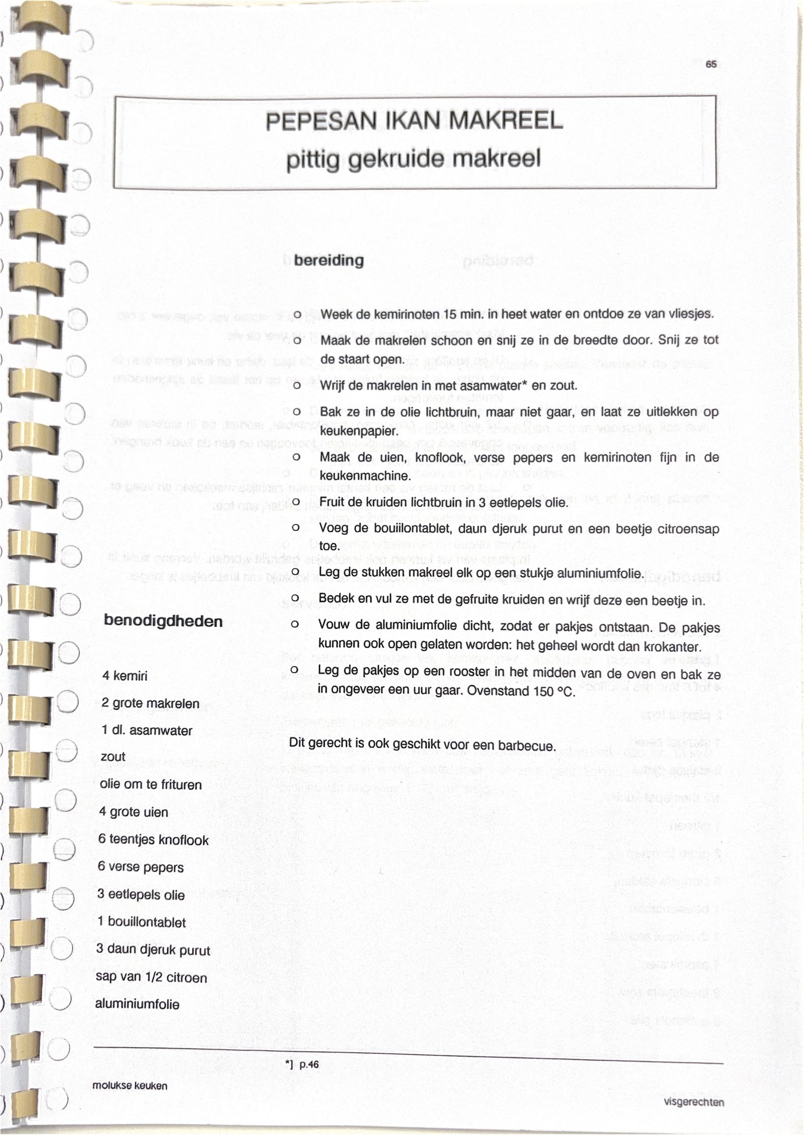 Oorspronkelijke scan uit Een kennismaking met de Molukse keuken