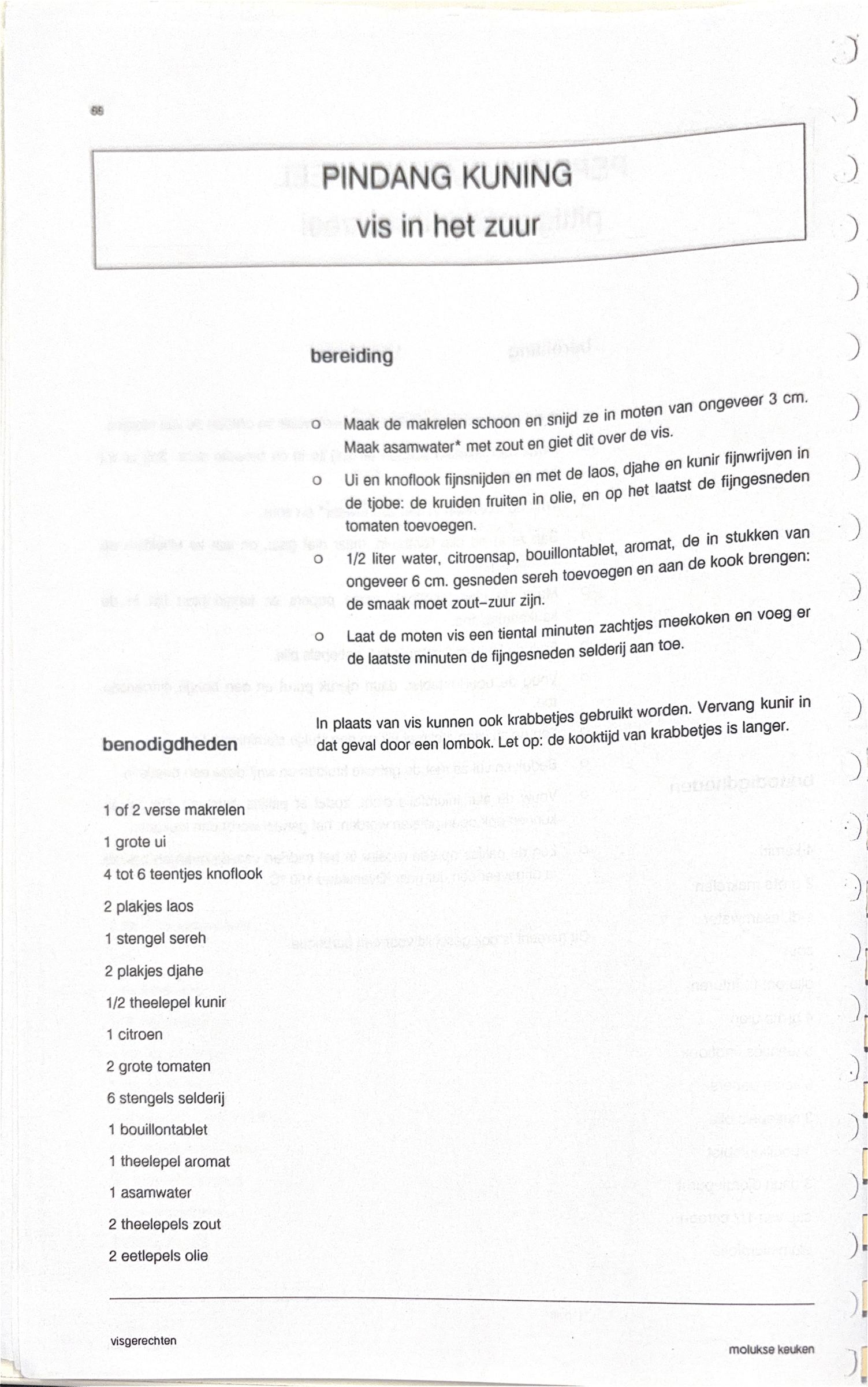 Oorspronkelijke scan uit Een kennismaking met de Molukse keuken