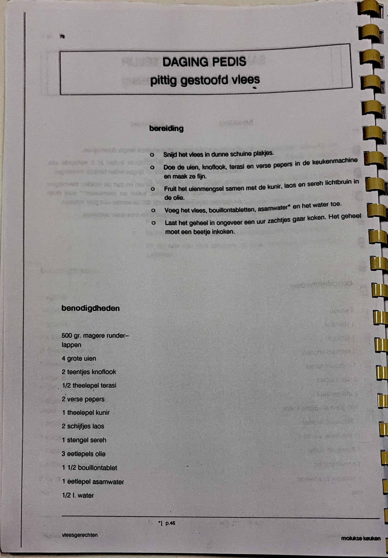 Oorspronkelijke scan uit Een kennismaking met de Molukse keuken