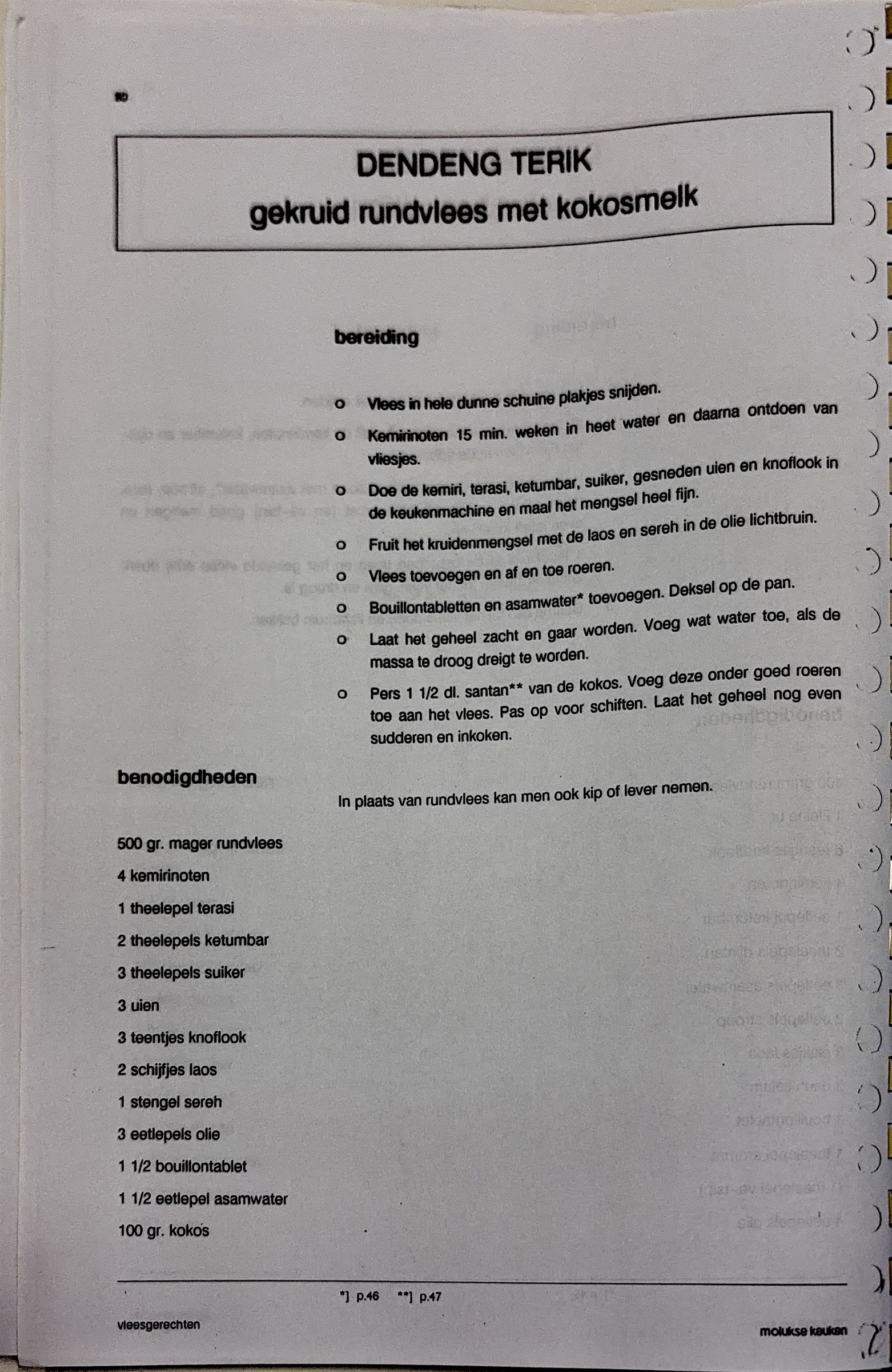 Oorspronkelijke scan uit Een kennismaking met de Molukse keuken