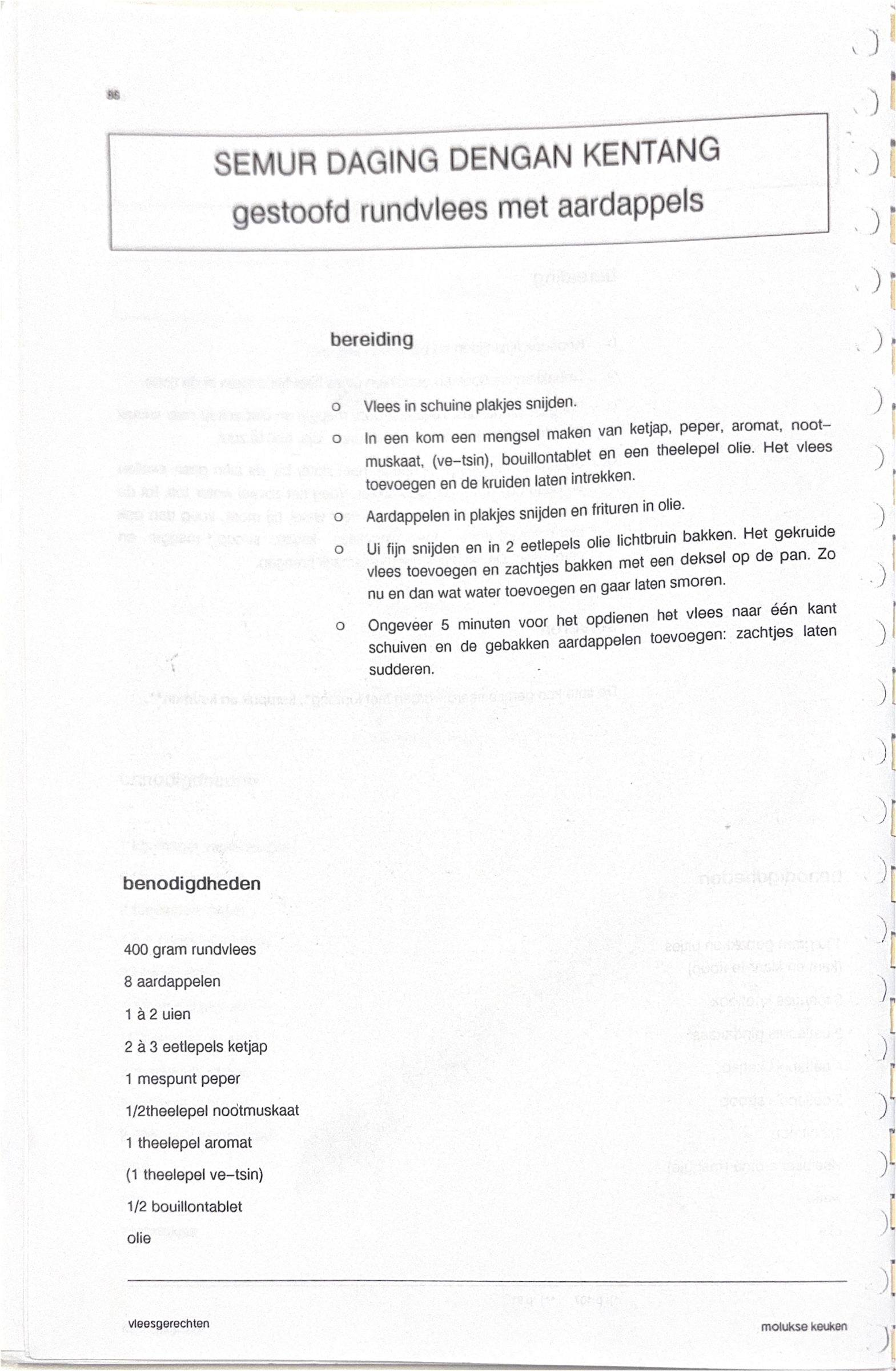 Oorspronkelijke scan uit Een kennismaking met de Molukse keuken