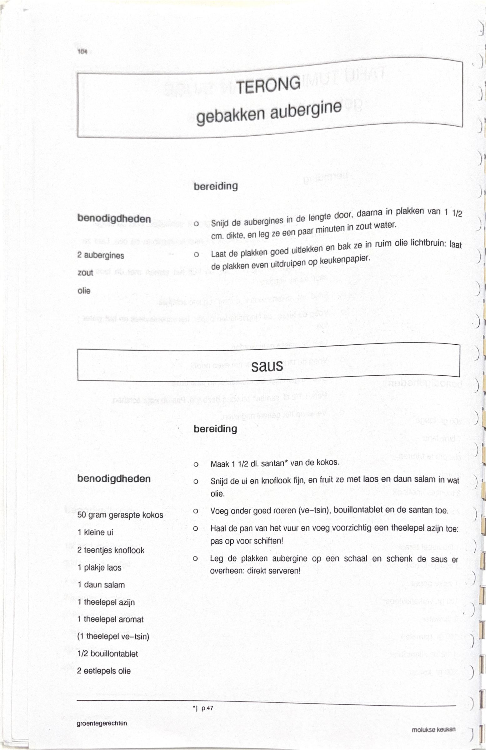 Oorspronkelijke scan uit Een kennismaking met de Molukse keuken