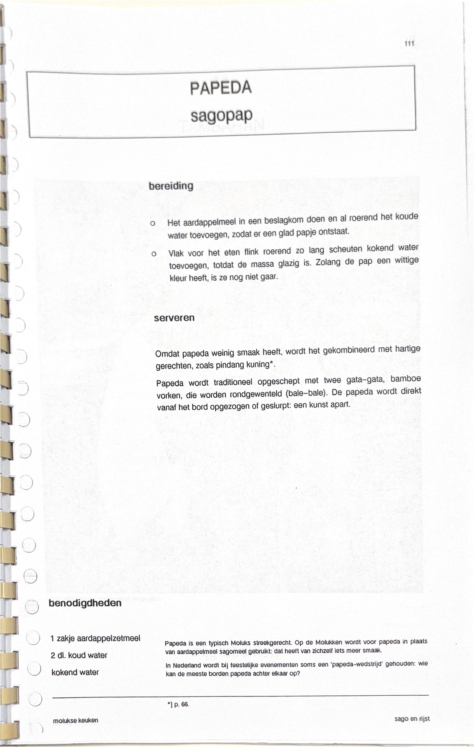 Oorspronkelijke scan uit Een kennismaking met de Molukse keuken