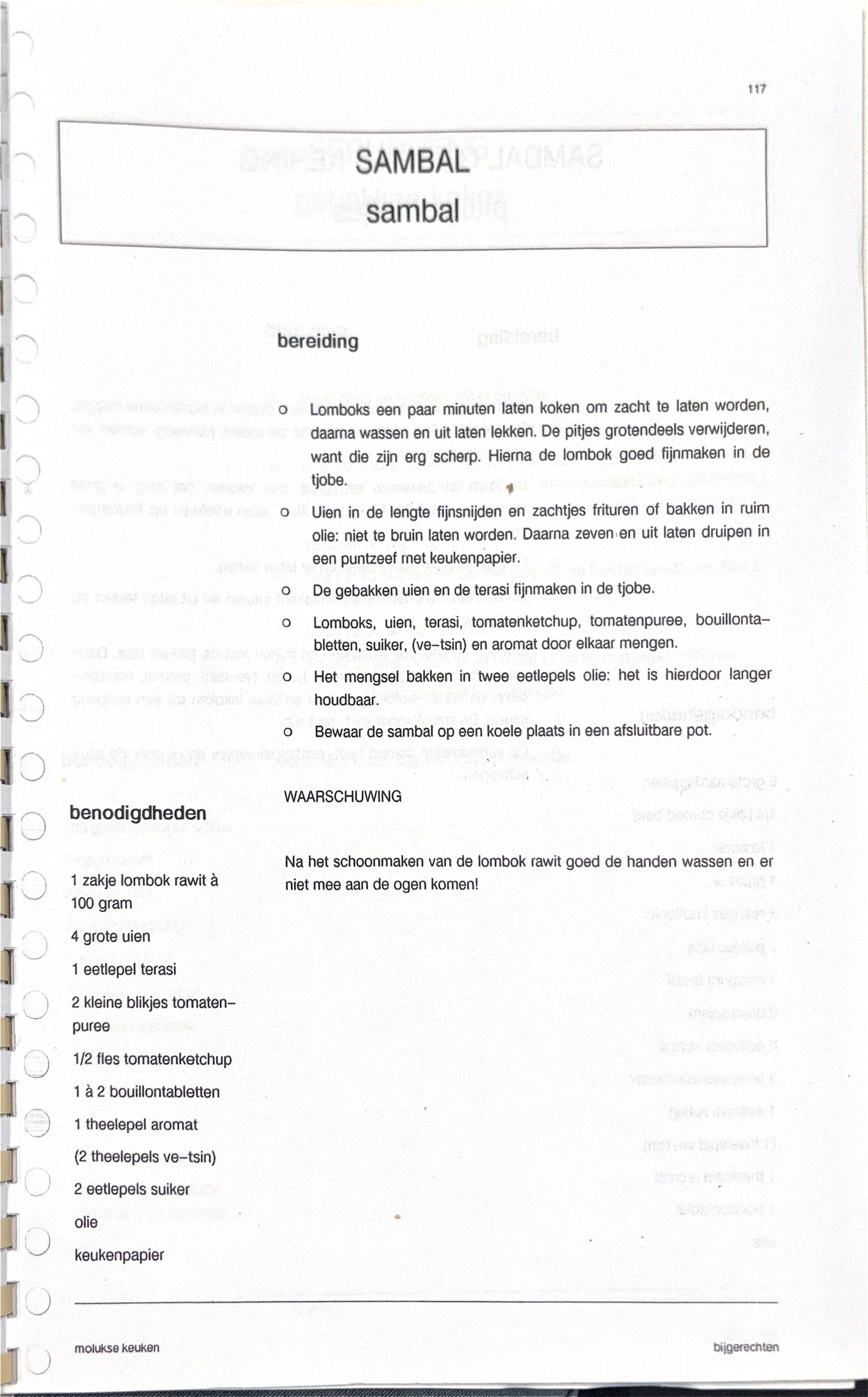 Oorspronkelijke scan uit Een kennismaking met de Molukse keuken